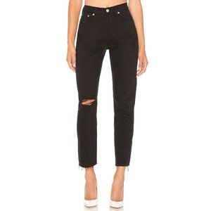 Levi's Wedgie Icon Fit High Waist Ripped Skinny Jeans (Black Desert) Size 27